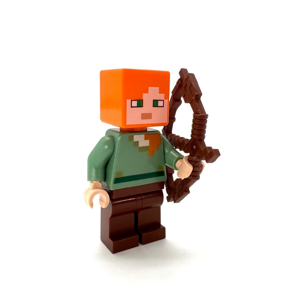 LEGO Minecraft Alex Minifigure Reddish Brown Legs Bow Weapon Accessory